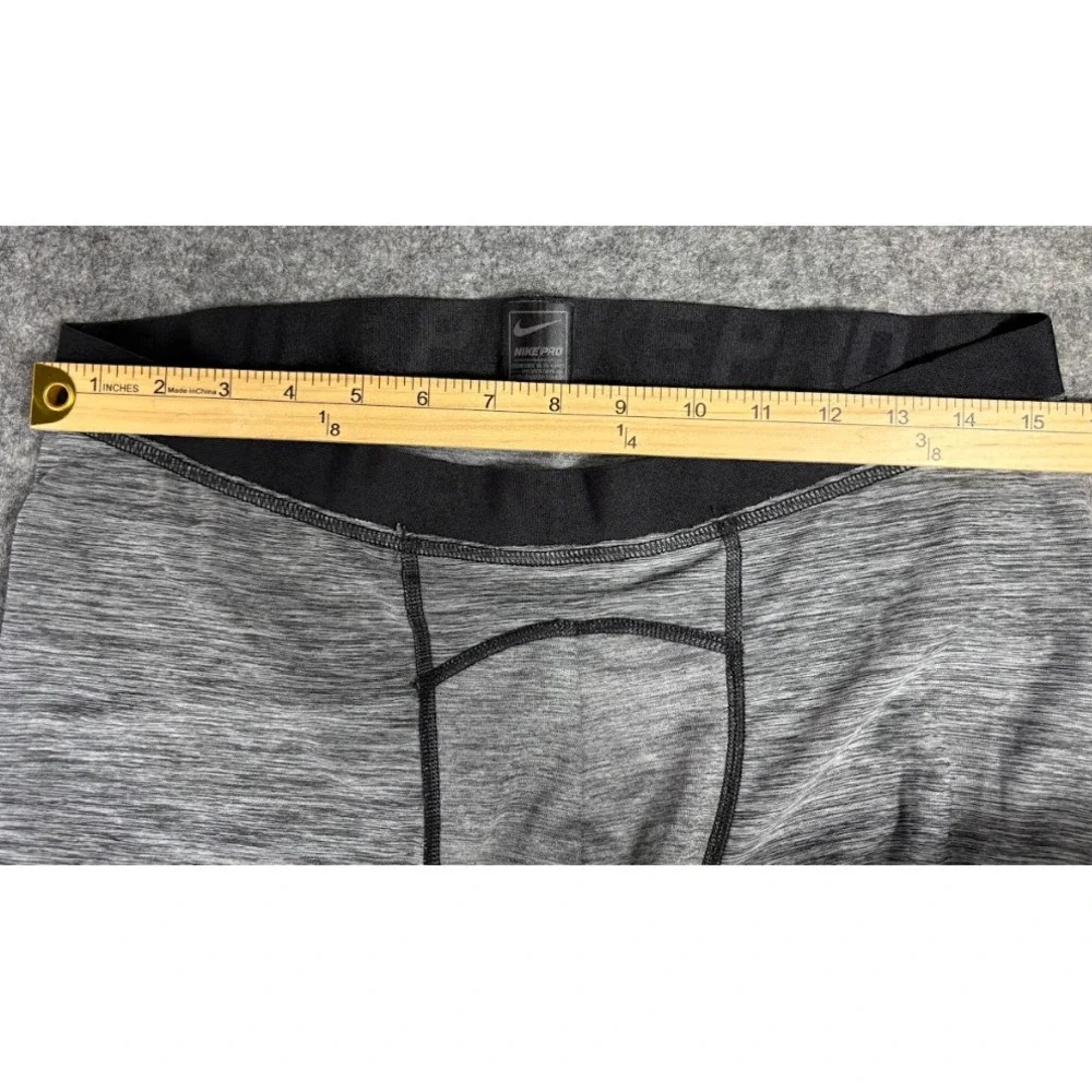 Nike Pro Dri Fit 3/4 Tights Mens 2XL Gray Compression‎ Training Gym